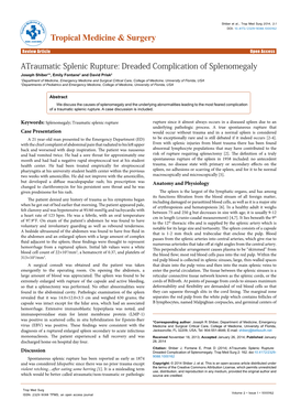 Atraumatic Splenic Rupture: Dreaded Complication of Splenomegaly