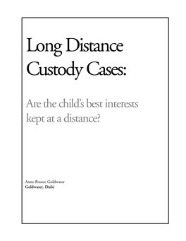 Long Distance Custody Cases (PDF)
