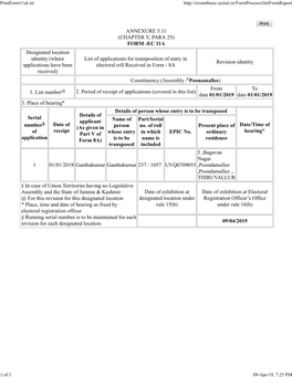 (CHAPTER V, PARA 25) FORM -EC 11A Designated Location Identity