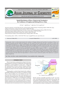 Spatial Distribution of Heavy Metals in the Farmland at the Confluence of Songhua and Heilong Rivers, China