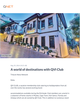 A World of Destinations with QVI Club