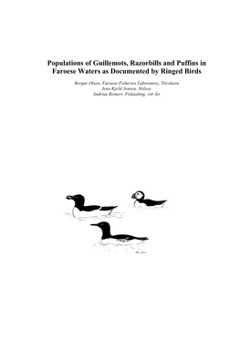 Populations of Guillemots, Razorbills and Puffins in Faroese Waters As Documented by Ringed Birds