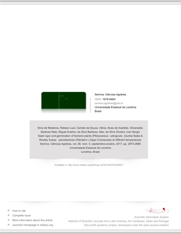 Redalyc.Seed Vigor and Germination of Facheiro Plants (Pilosocereus Catingicola (Gurke) Byles & Rowley Subsp. Salvadorens