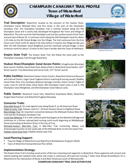 CHAMPLAIN CANALWAY TRAIL PROFILE Town of Waterford Village of Waterford