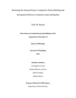 Competitive Nation Building and Immigration Policies in Catalonia