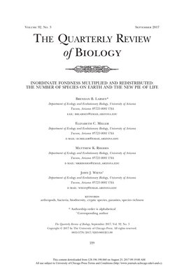 The Number of Species on Earth and the New Pie of Life