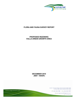 Flora and Fauna Survey Report Proposed Rezoning