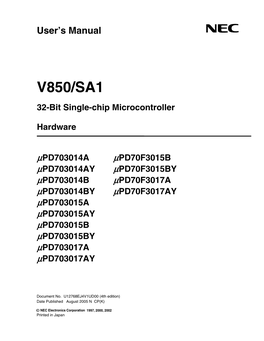 V850/SA1 32-Bit Single-Chip Microcontroller Hardware UD