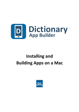 Dictionary App Builder: Installing and Building On