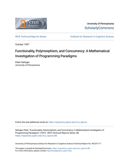 A Mathematical Investigation of Programming Paradigms