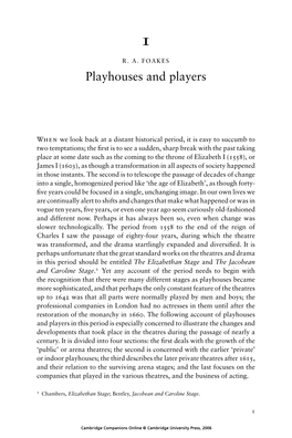 Playhouses and Players