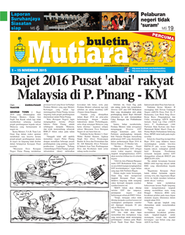 Bajet 2016 Pusat 'Abai' Rakyat Malaysia Di P. Pinang