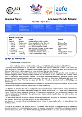 Telopea Topics Les Nouvelles De Telopea Telopea Topics No 3
