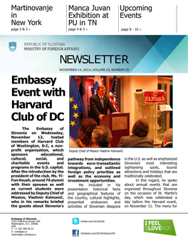 NEWSLETTER Embassy Event with Harvard Club of DC