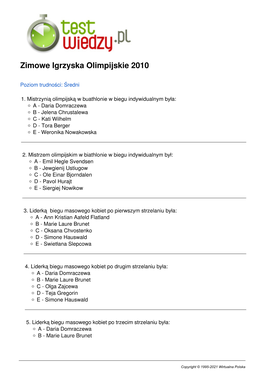 Zimowe Igrzyska Olimpijskie 2010