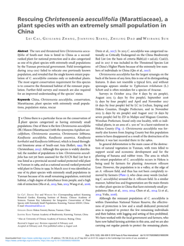 Rescuing Christensenia Aesculifolia (Marattiaceae), a Plant Species with an Extremely Small Population in China