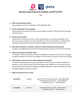 Merdeka Usage Program for Duitnow, Jompay and FPX