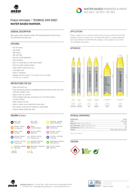 Technical Data Sheet Water Based Marker