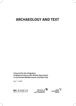 Archaeology and Text