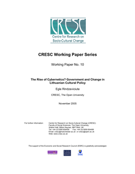 CRESC Working Paper Series