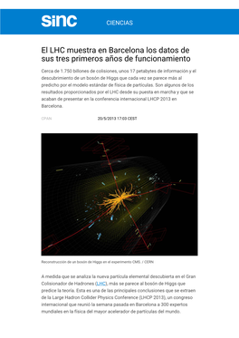 El LHC Muestra En Barcelona Los Datos De Sus Tres Primeros Años De Funcionamiento