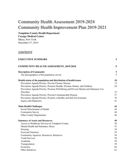 Community Health Assessment 2019-2024 Community Health Improvement Plan 2019-2021