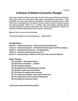 A History of Modern Economic Thought