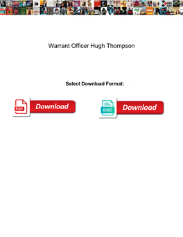 Warrant Officer Hugh Thompson