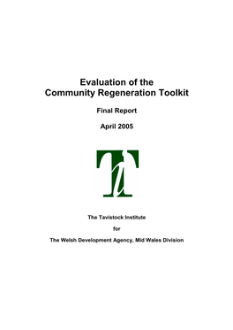 Evaluation of the Community Regeneration Toolkit
