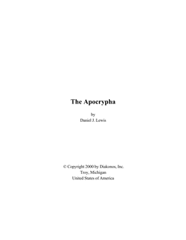 The Apocrypha