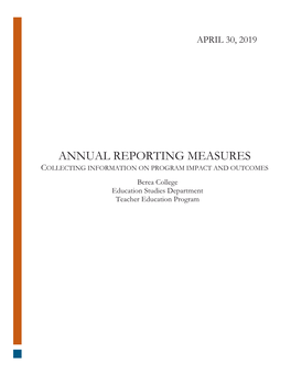 Annual Reporting Measures