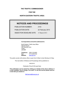 Notices and Proceedings