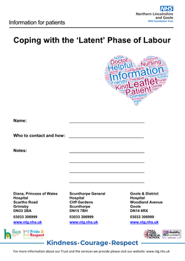 Coping with the 'Latent' Phase of Labour