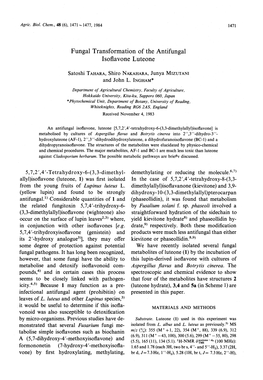 Fungal Transformation of the Antifungal Isoflavone Luteone Satoshi Tahara, Shiro Nakahara, Junya Mizutani and John L