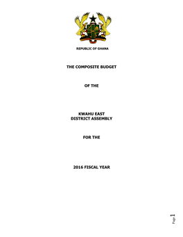 The Composite Budget of the Kwahu East District Assembly for the 2016