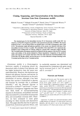 Cloning, Sequencing, and Characterization of The