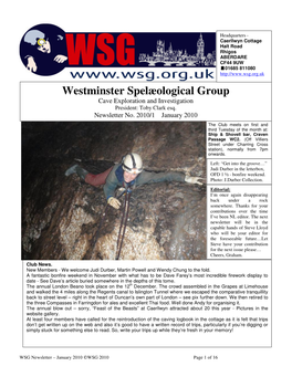 Westminster Spelæological Group Cave Exploration and Investigation President: Toby Clark Esq