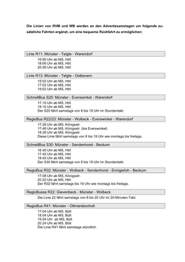 Warendorf Linie R13: Münster