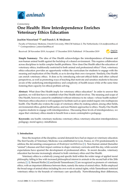 How Interdependence Enriches Veterinary Ethics Education