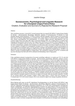 Journal for Eurolinguistix 5:118- 133