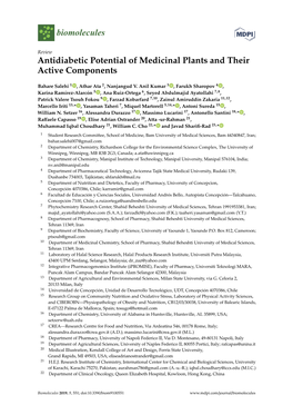 Antidiabetic Potential of Medicinal Plants and Their Active Components