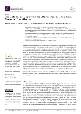 The Role of Fc Receptors on the Effectiveness of Therapeutic Monoclonal Antibodies