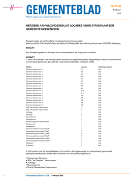 Herziene Aanwijzingsbesluit Locaties Voor Standplaatsen Gemeente Heerenveen