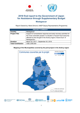 UN Mcar Joint Project. Final Narrative Report 2018 Draft