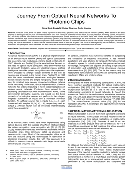 Journey from Optical Neural Networks to Photonic Chips