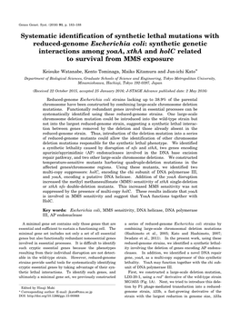 Systematic Identification of Synthetic Lethal Mutations With