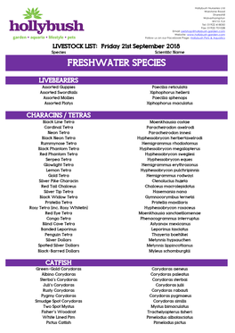 Freshwater Species