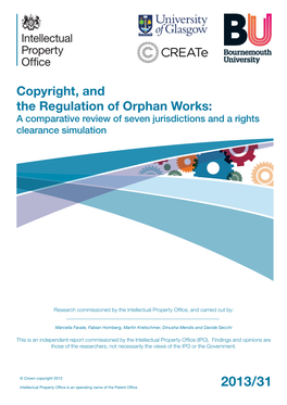 Copyright, and the Regulation of Orphan Works