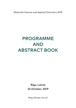 Programme and Abstract Book