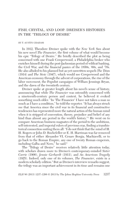 Dreiser's Histories in the “Trilogy